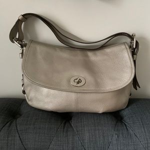 Authentic Coach Leather Pewter Flap purse